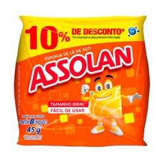 LÃ DE AÇO ASSOLAN {PROM} C/ 45 GR